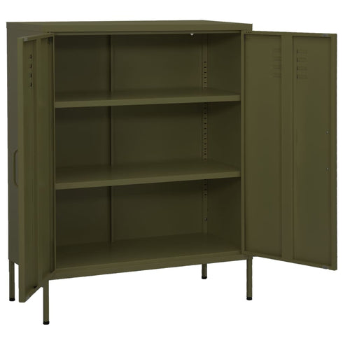 Lady Jillian -  Storage Cabinet Olive Green 80x35x101,5 cm Steel - Model 3